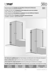 SWINGING DOOR WITH SWINGING SIDE SCREEN NEXT TO BATHTUB 1_door, 1_fixed part and 1_side screen