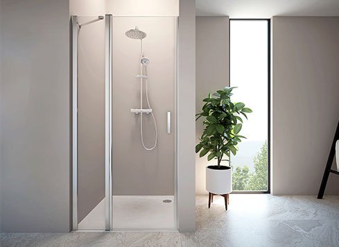 Swing doors in alcove