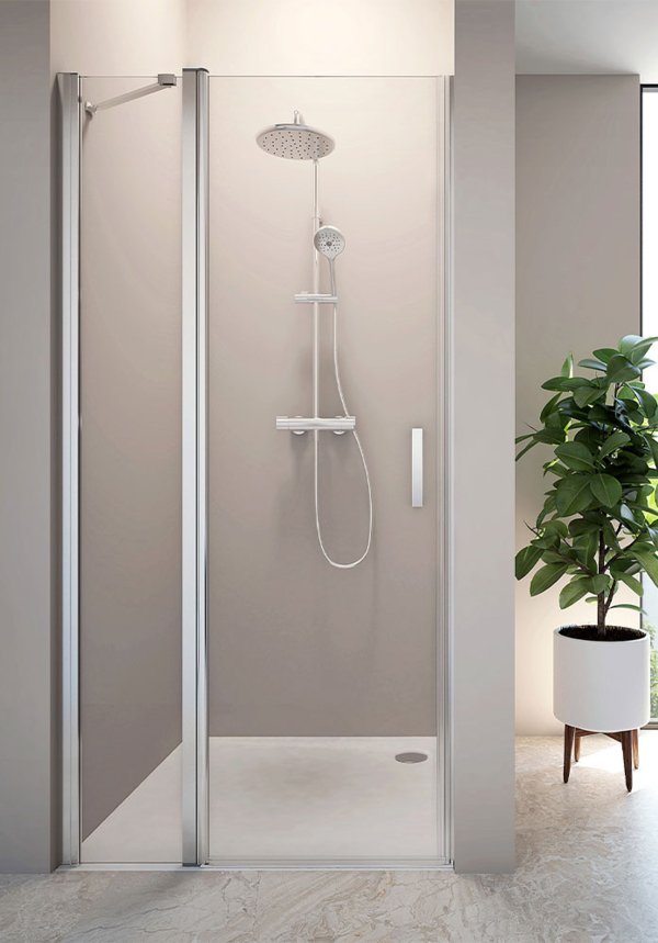 Swing doors in alcove