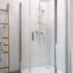 Swing doors corner installation