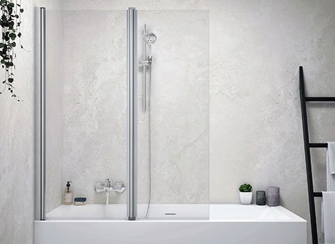 Folding bath screen