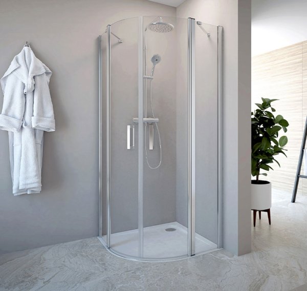 Swing doors corner installation