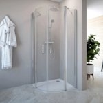 Swing doors corner installation