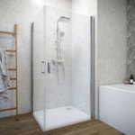 Swing doors corner installation