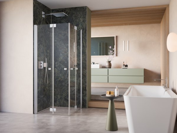 Falttüren in der Ecke