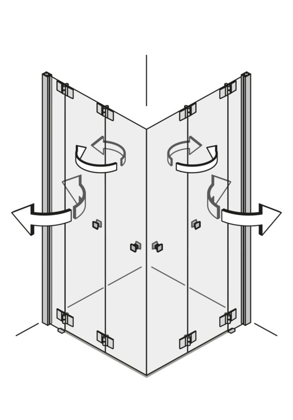 Falttüren in der Ecke