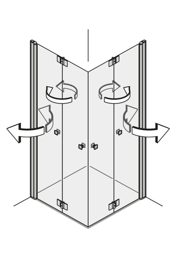Falttüren in der Ecke