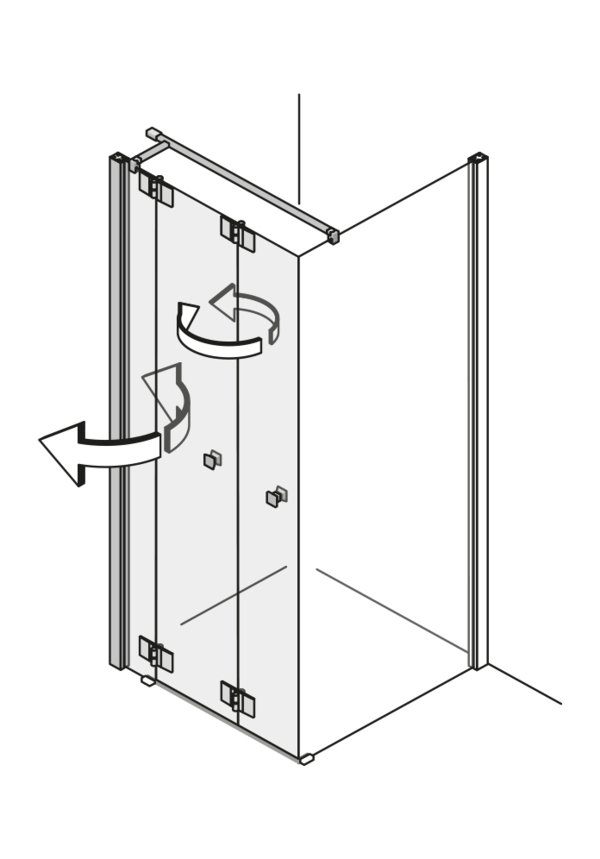 Falttüren in der Ecke