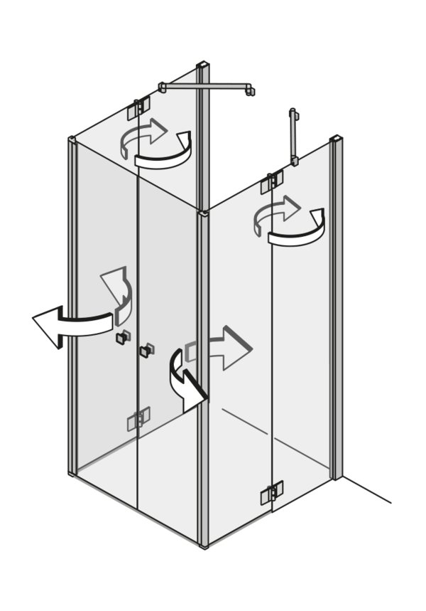 Falttüren in der Ecke