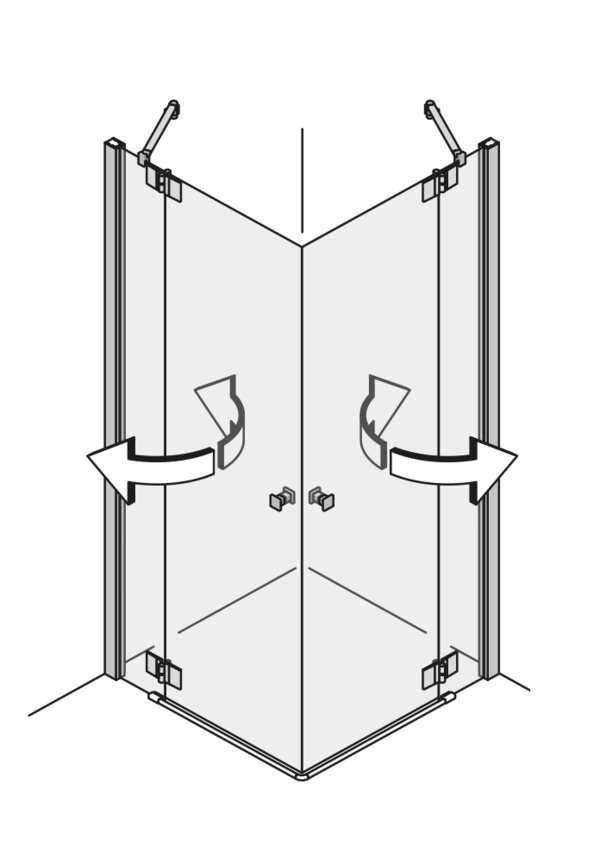 Pendeltüren in der Ecke