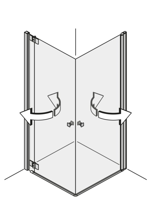 Pendeltüren in der Ecke