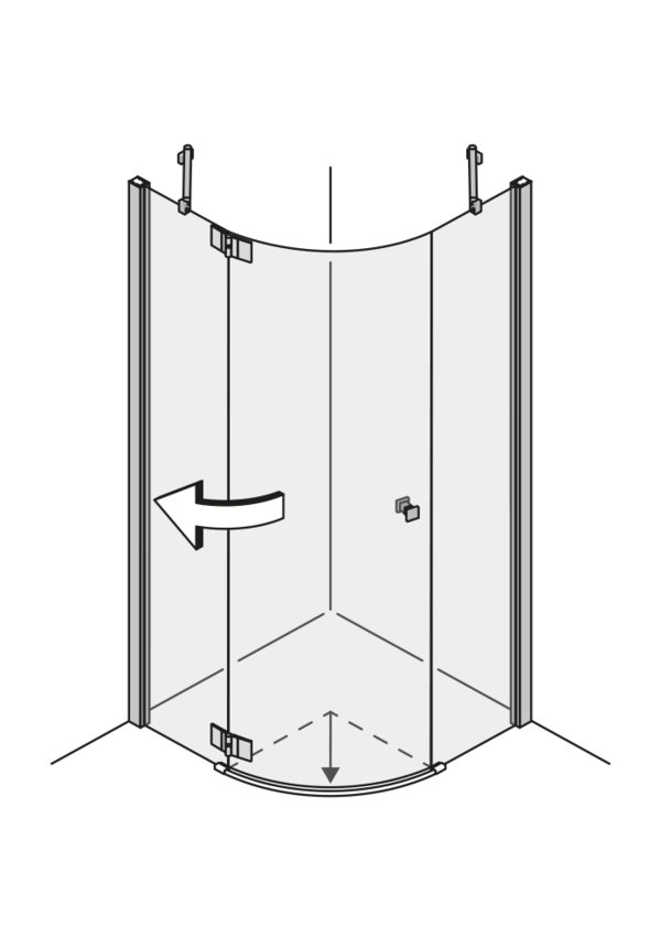 Pendeltüren in der Ecke