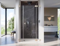 Pendeltür an Fixteil in Nische, 2 Fixteile, rahmenlos