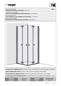 Corner entry with folding doors without fixed parts