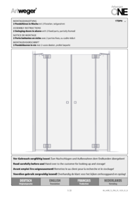 2 Swinging doors in alcove with 2 fixed parts