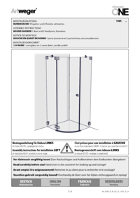 ROUND SHOWER 1 door and 2 fixed parts