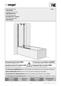 1-panel folding wall attached to a fixed section