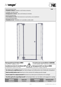 Swinging door in alcove 1 door and 2 fixed parts