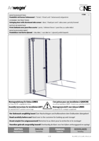 Swinging door with shortened side screen