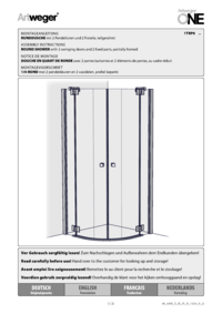ROUND SHOWER with 2 swinging doors and 2 fixed parts