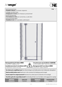 Swinging door in alcove with 2 fixed parts