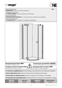 ROUND SHOWER 1 door and 2 fixed parts