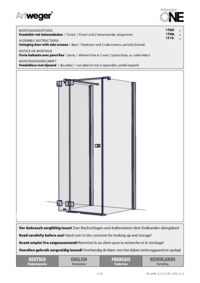Swinging door with side screens 1 door, 1 fixed part and 2 side screens